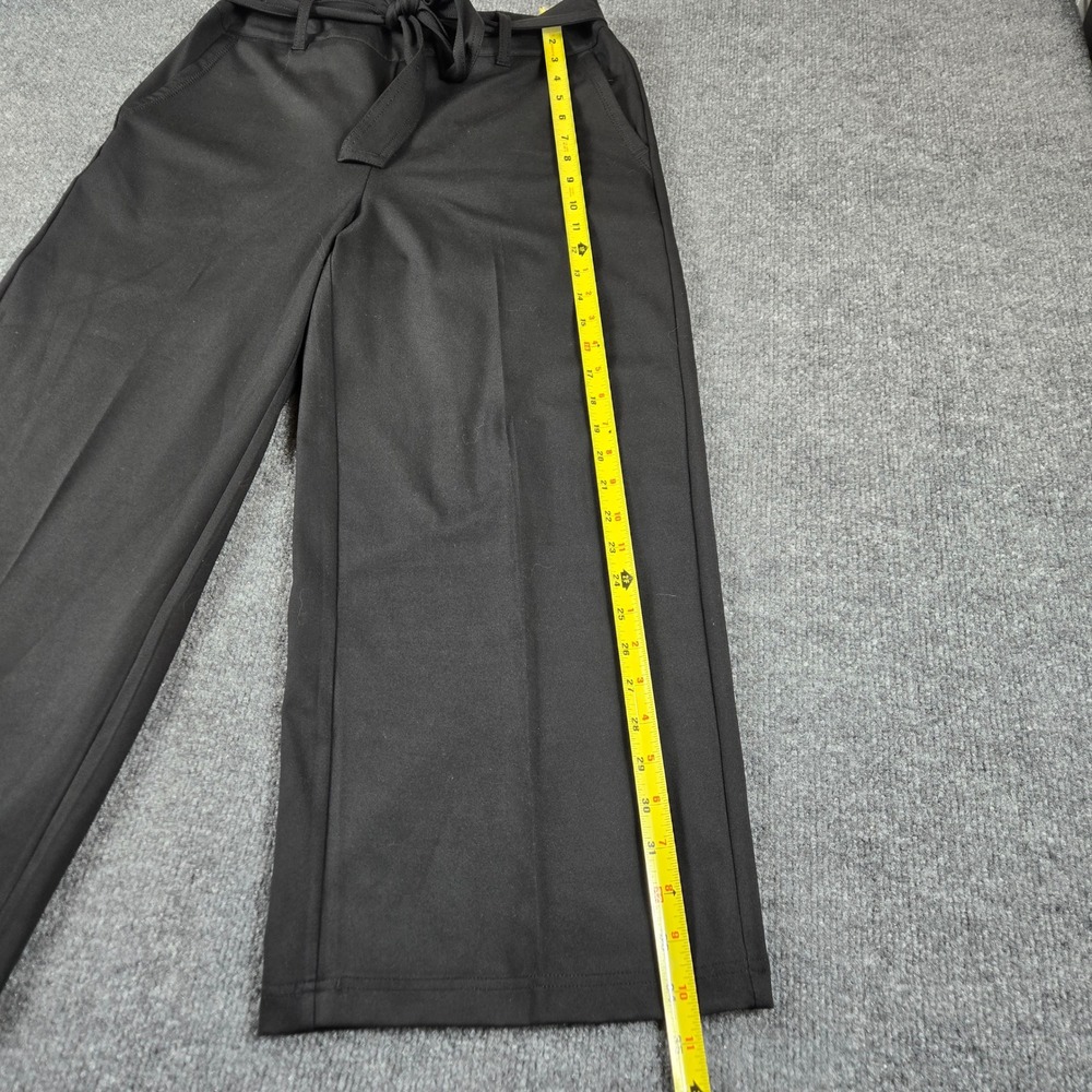 Joes & CO. Wide Leg Tie Waist Pants Womens L Black Stretch Trousers - Picture 10 of 13